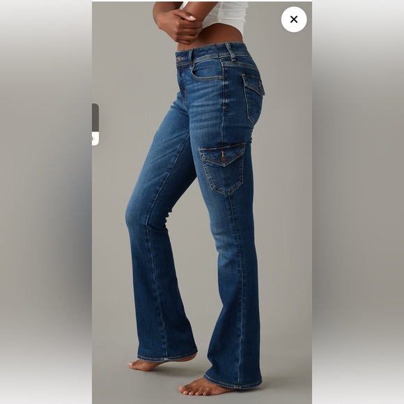 AE Stretch Low Rise Kick Bootcut Jean - Picture 4 of 7